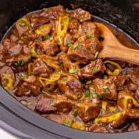 Crock-Pot Mississippi Steak Bites feature