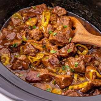 Crock-Pot Mississippi Steak Bites feature