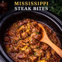 Crock-Pot Mississippi Steak Bites pin