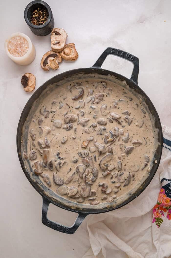 Ready in just 35 minutes, this Creamy Mushroom Pasta looks like a fancy restaurant dish but is easy enough to whip up on busy weeknights. Mushrooms in a cream sauce