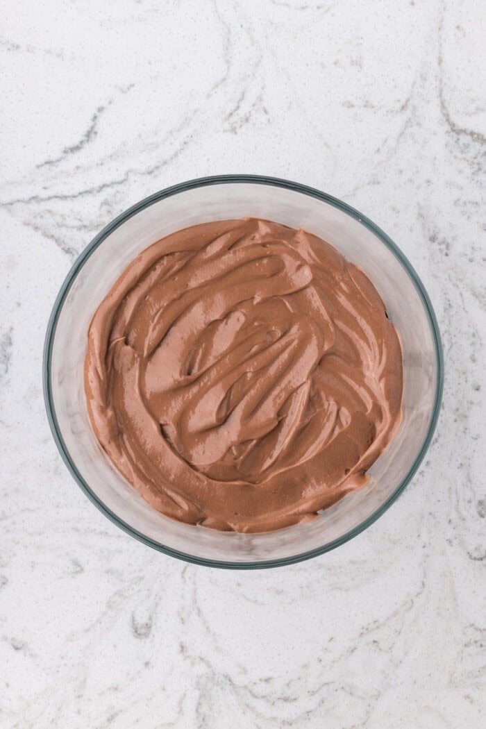 Rich devil’s food cake, cherry pie filling, and homemade whipped cream are layered to make this impressive yet easy Black Forest Trifle. Chocolate pudding in a bowl