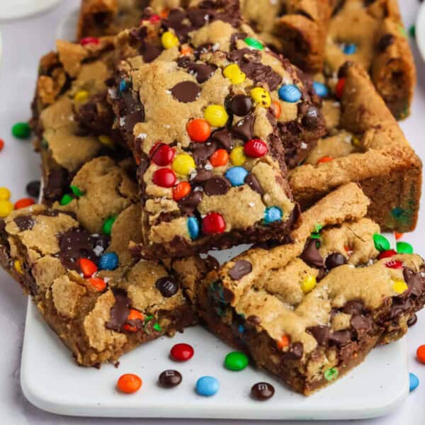 M&M Cookie Bars feature