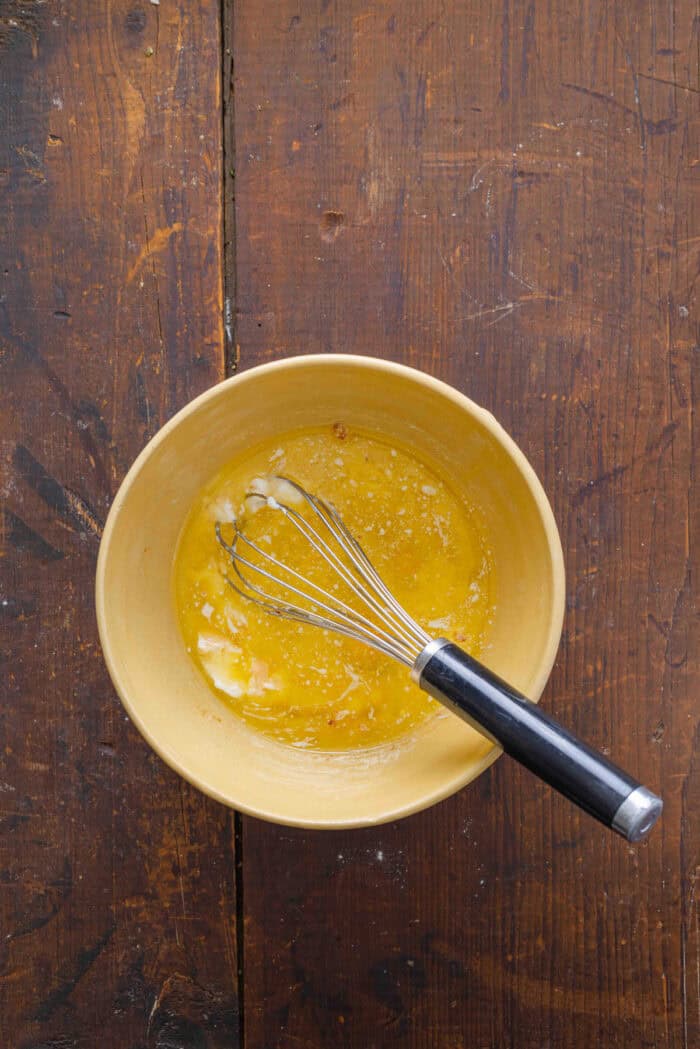 Whisking wet batter ingredients