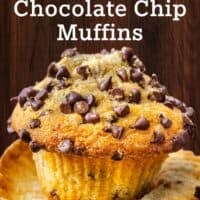 Bakery Style Chocolate Chip Muffins pin