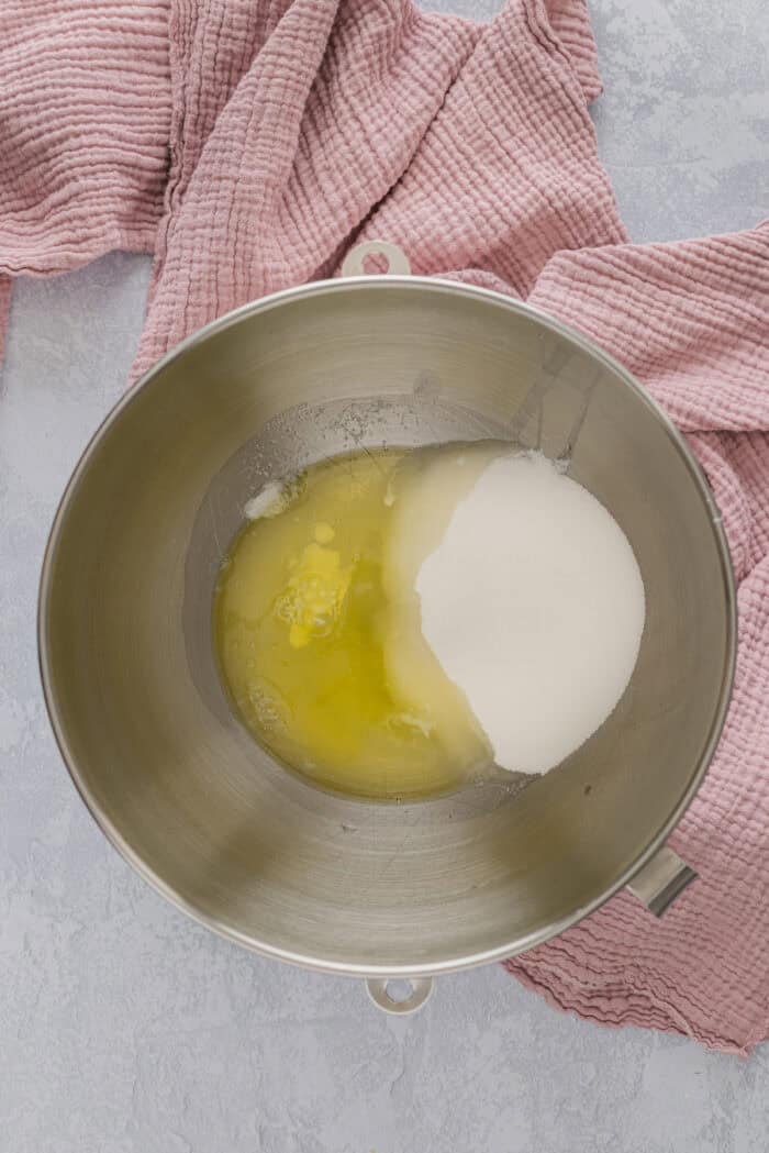 Light and fluffy just like a marshmallow, this Marshmallow Frosting recipe takes just 5 ingredients and 10 minutes to prepare. Egg whites and sugar in a bowl