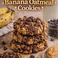 3-ingredient Banana Oatmeal Cookies pin