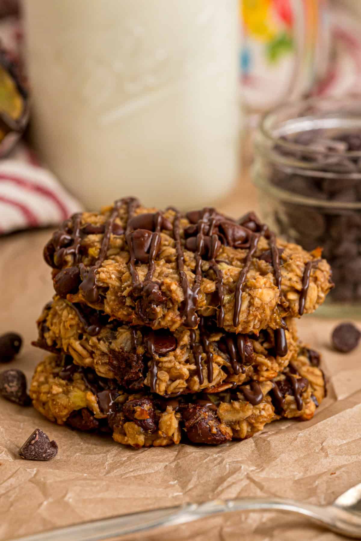 3-ingredient Stacked Banana Oatmeal Cookies 
