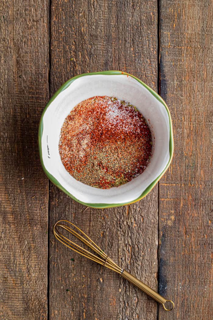 Spices for blackened seasoning in a bowl