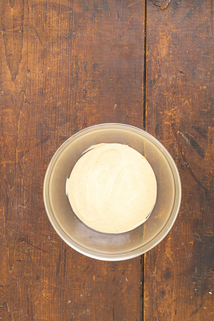 Mayo dressing mixture in a bowl