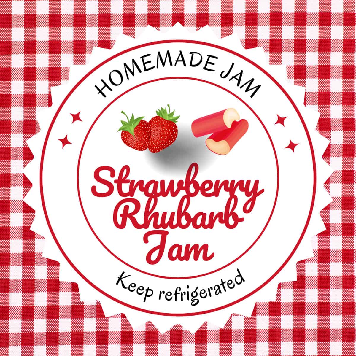 A label for homemade strawberry rhubarb jam