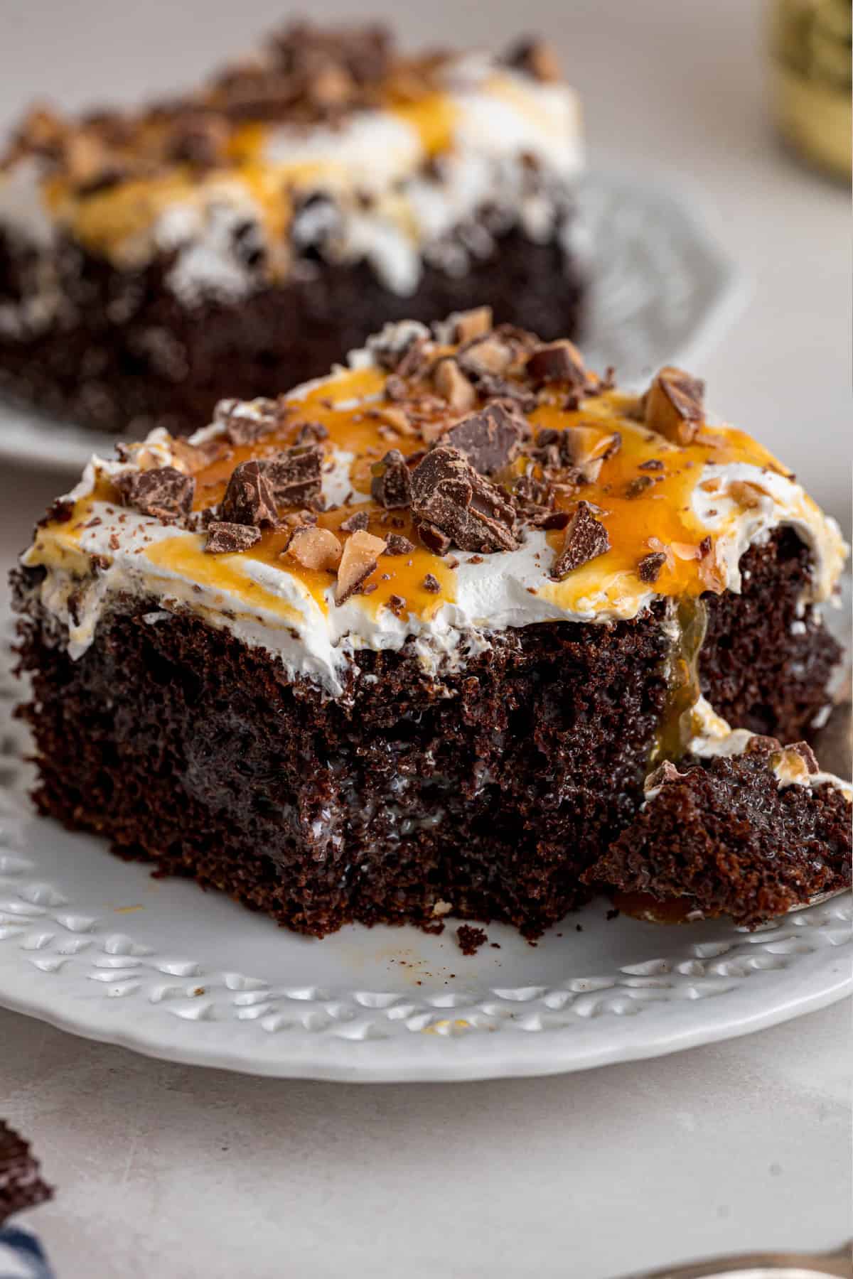 Better than Sex Cake slice on a plate