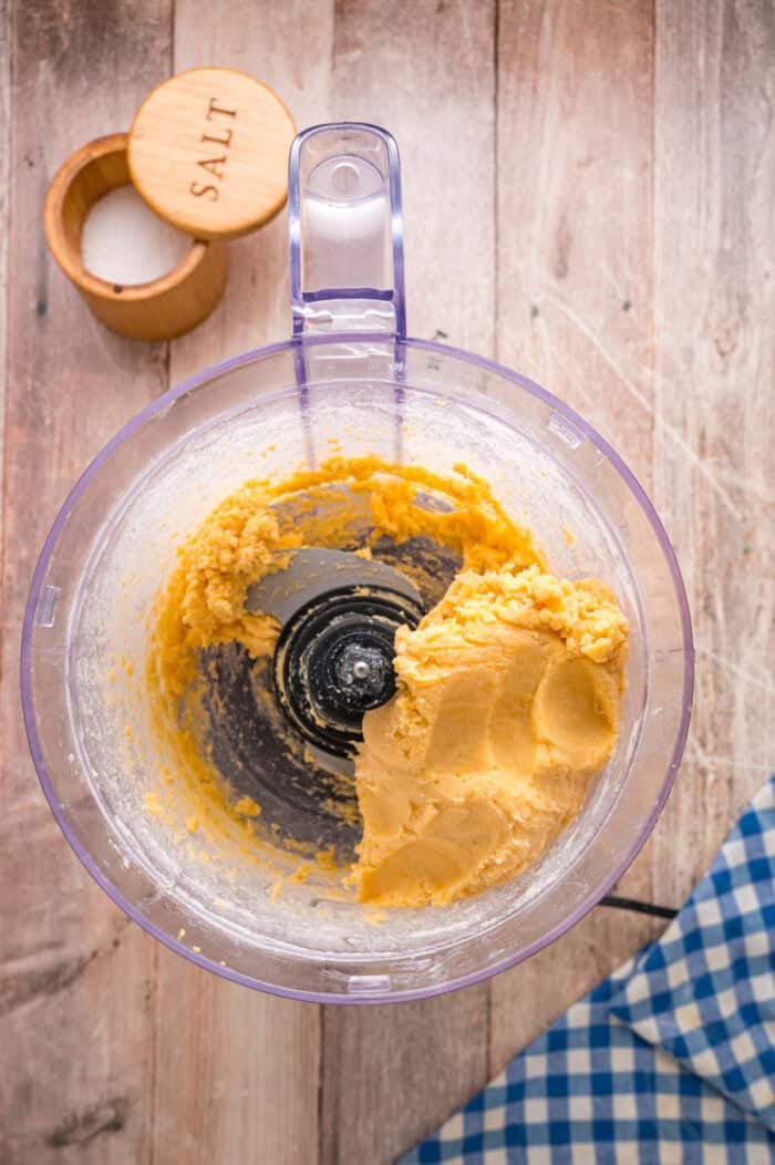 Cheez It dough in the food processor