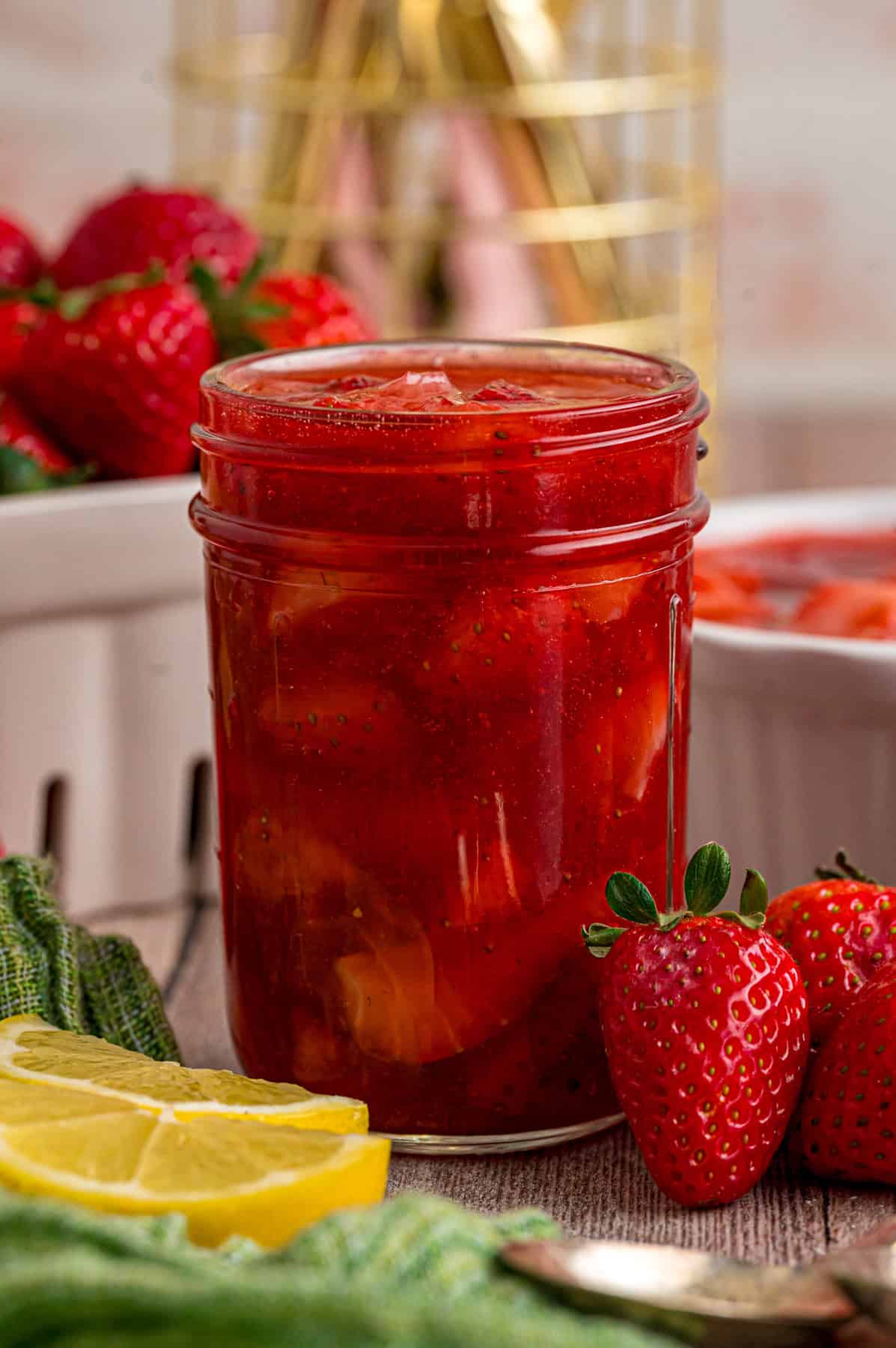 This easy Strawberry Sauce is made with just 6 ingredients in less than 20 minutes, with chunks of fresh strawberries in every bite. A jar of strawberry sauce