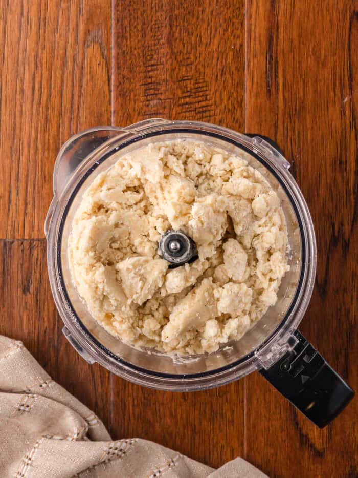 Pie dough in a food processor