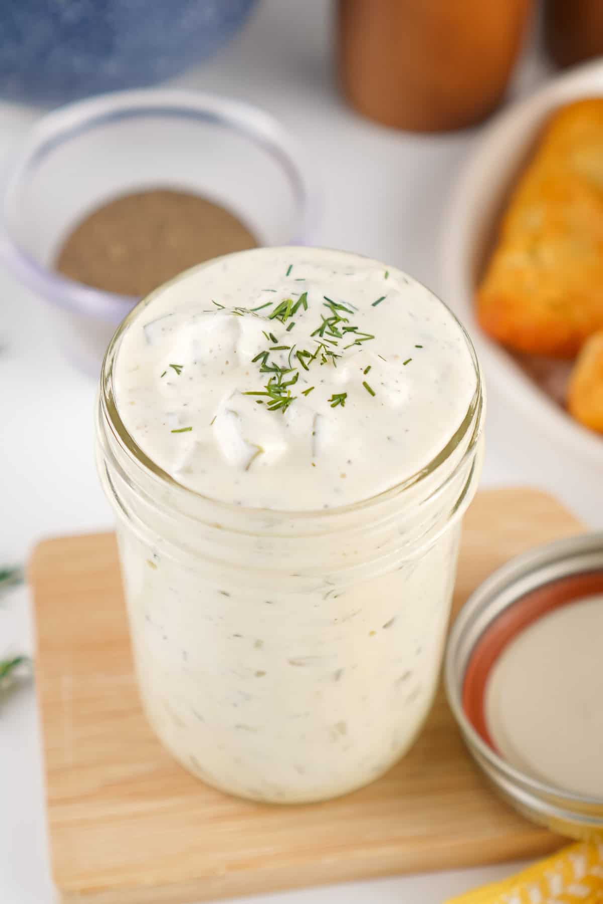 This easy Homemade Tartar Sauce recipe combines fresh dill, mayo, and pickles to create a creamy, tangy dip for seafood. Homemade Tartar Sauce in a jar