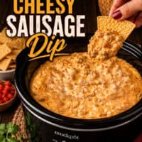 Crockpot Cheesy Sausage Dip pin