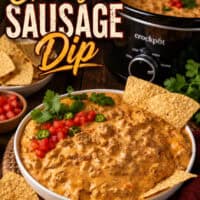 Crockpot Cheesy Sausage Dip pin