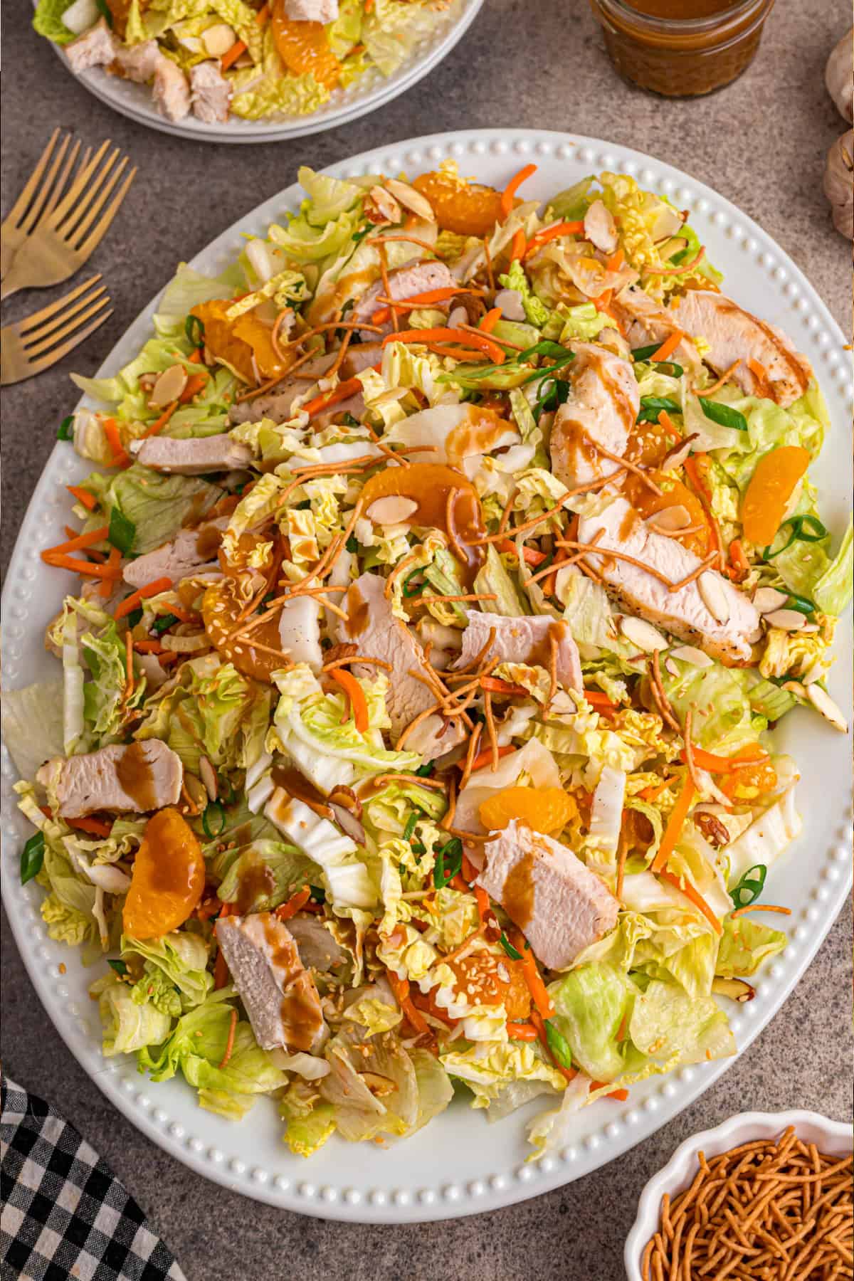 Chinese Chicken Salad on a platter