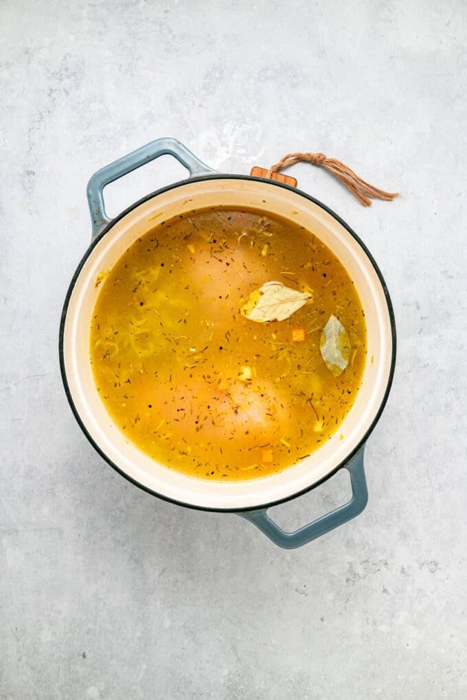 This Chicken and Leek Soup combines a buttery base of leeks, carrots and celery, tender shredded chicken, and long grain rice. Chicken breast and broth added to the pot