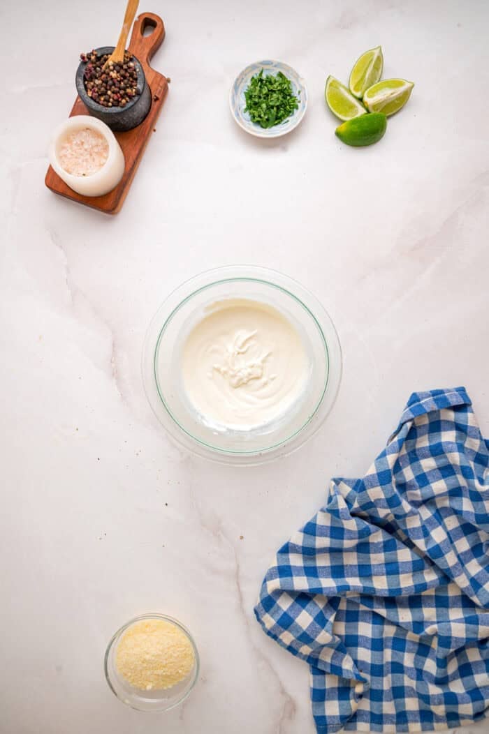 Lime crema in a bowl