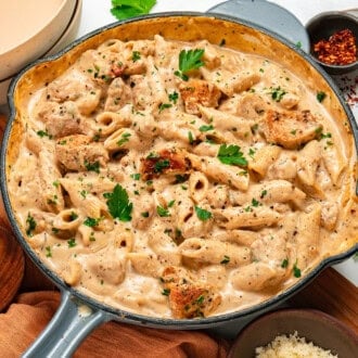 Garlic Parmesan Chicken Pasta feature