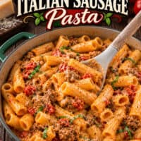 Creamy Italian Sausage Pasta pin